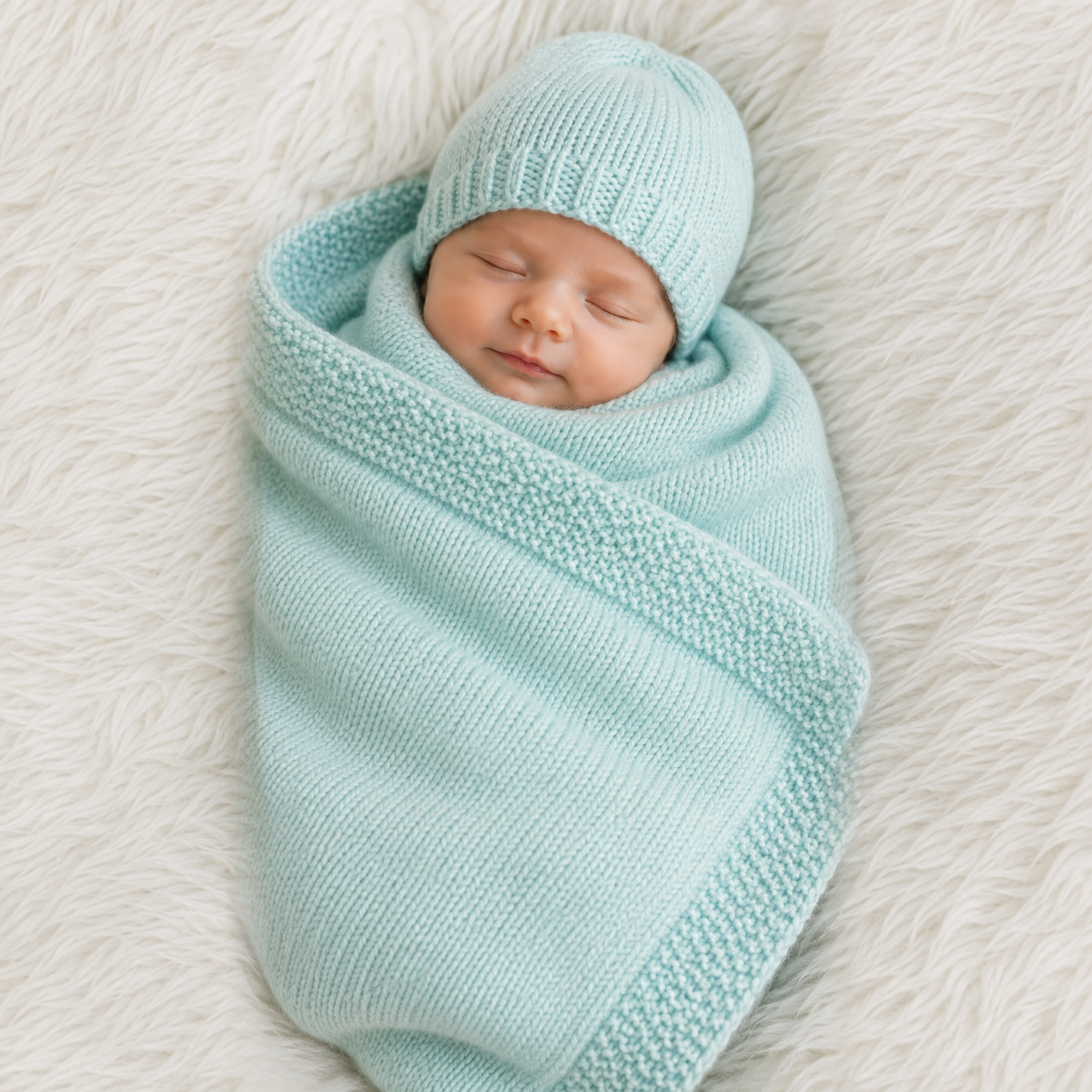 Baby Blanket and Matching Hat Set, Soft Acrylic Knit Newborn Gift, Handmade Baby Shower Gift