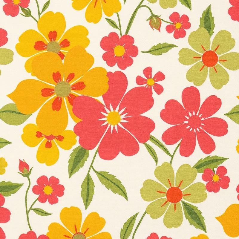 Retro Florals fabric swatch